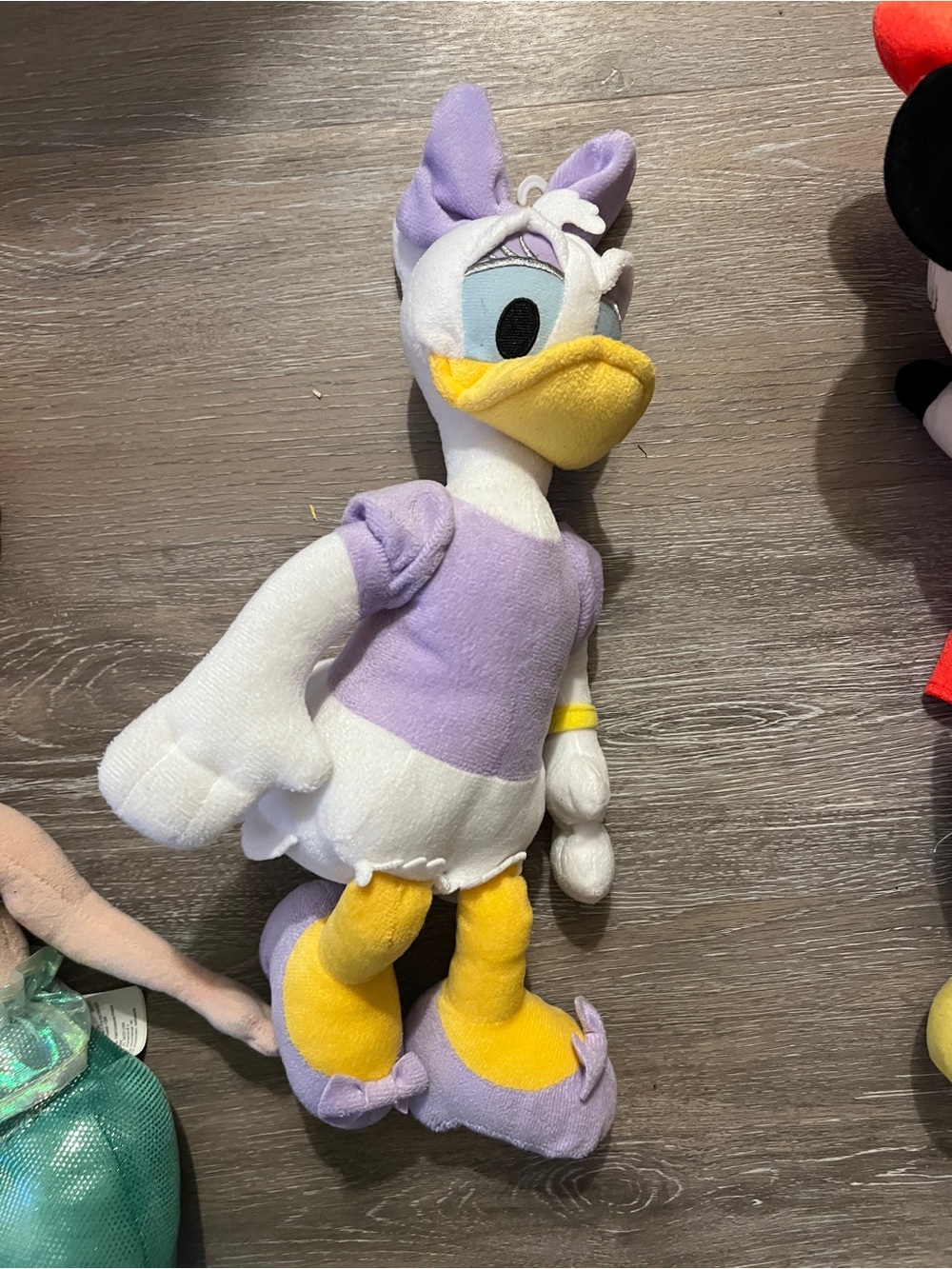 Disney Plush Trio - Ariel (Red/Green), Daisy (Purple/Yellow), Minnie (Red/Black) - Picture 5 of 6